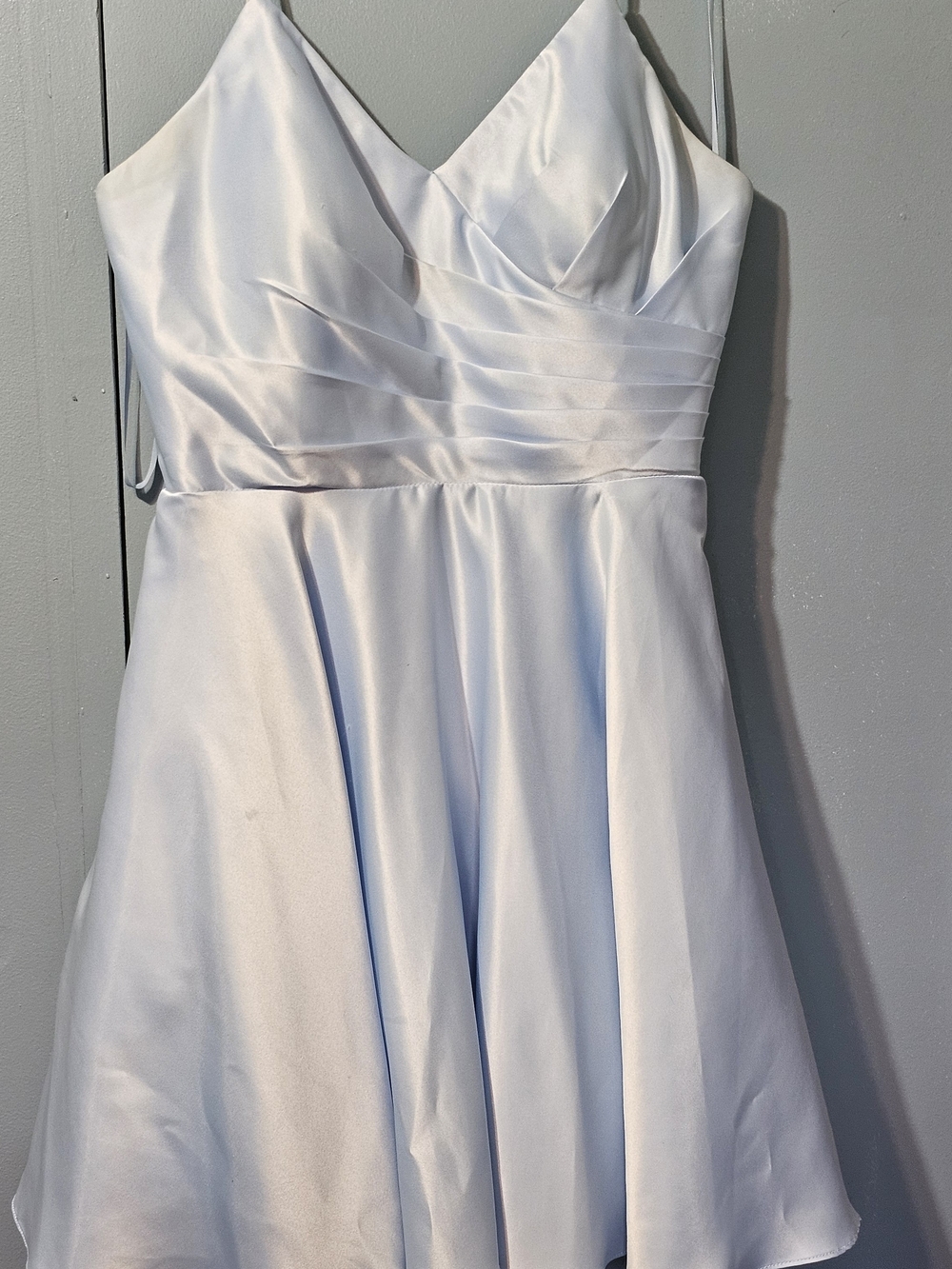 Dancing Queen Light Blue Satin Formal Dress XXL Ruched A-Line